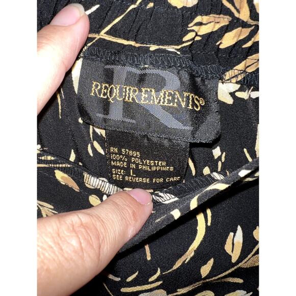 Vintage Maxi Skirt size Large Floral Black Elastic Waist Requirement - Picture 9 of 9